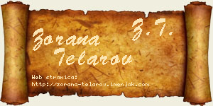 Zorana Telarov vizit kartica